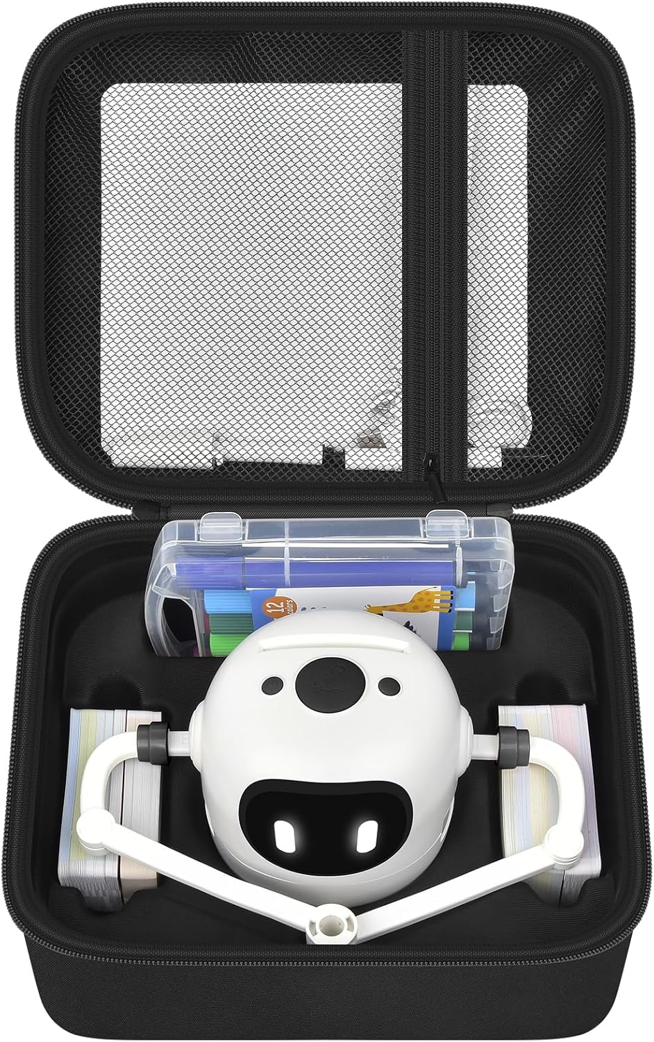 PAIYULE Drawing Robot Carrying Case for RIVGOT for ERYMCS for NAUQUOHZ for Dysh, Universal Voice Interactive Educational Drawing Machine Box with Mesh Bag & Groove for Drawing Cards & More (Case Only)
