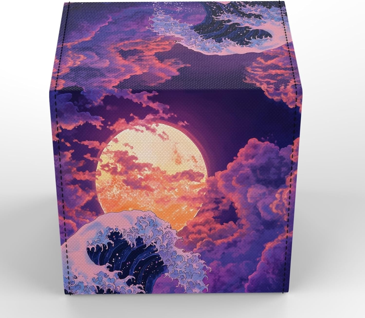 TCG/MTG Commander 100+ Card Art Deck Box With Storage (Great Purple Wave)