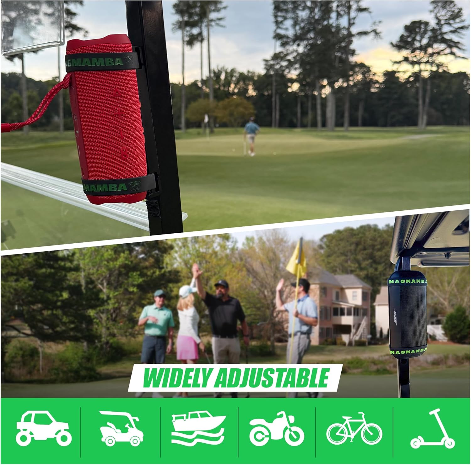 Universal Magnetic Speaker Holder – Strong Mount for Bluetooth Speakers on Golf Carts, Beach Gear, RVs, Home & More | Secure, Hands-Free, Easy Attach Anywhere There is Metal