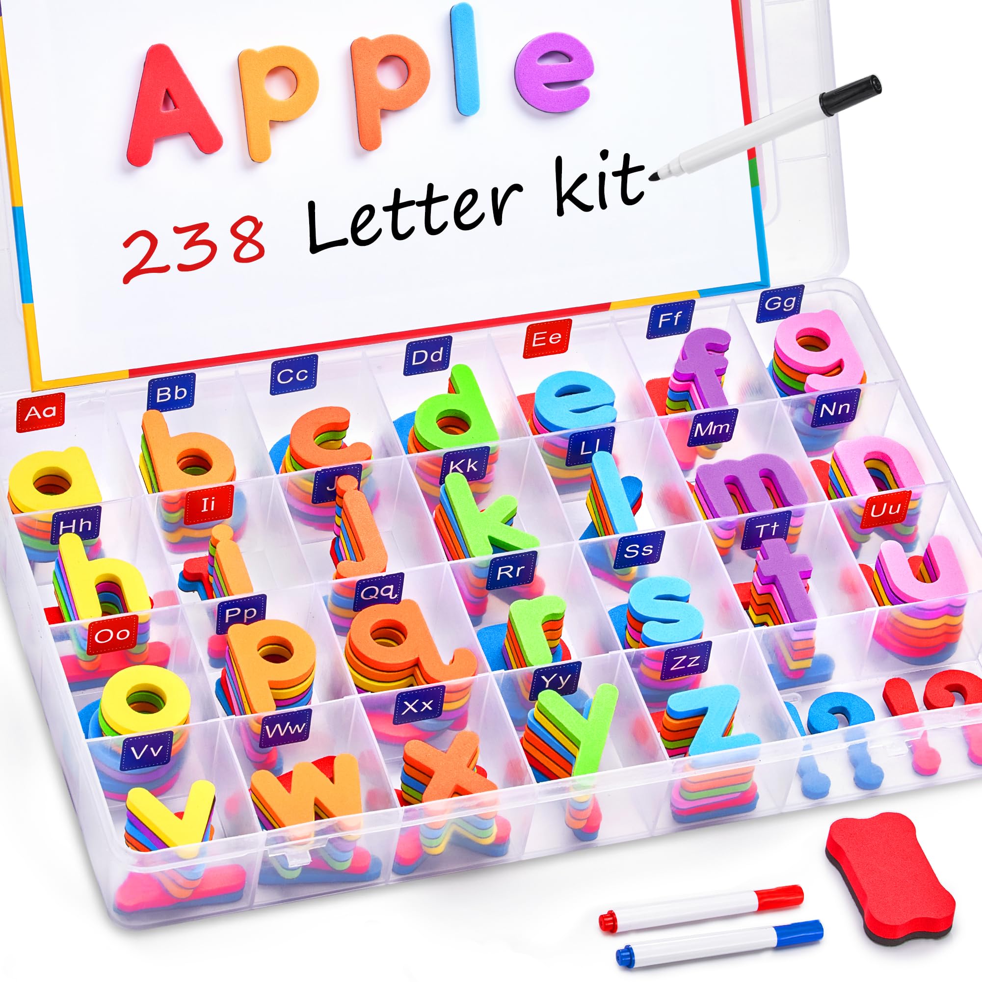 Amazon.co.jp: JoyCat 教室用磁気文字キット カラフル 234個 両面