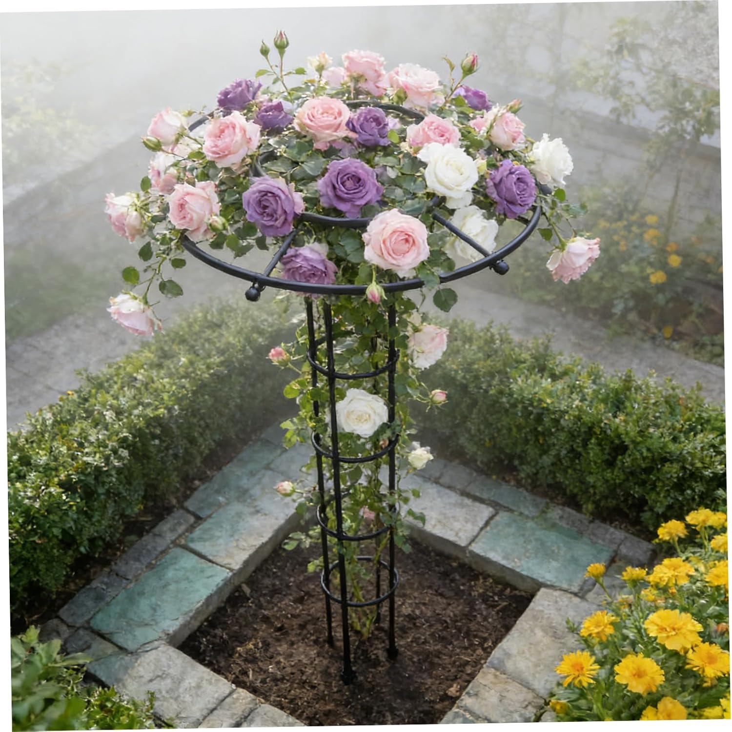 Garden Trellis for Climbing Plants, 82.7 Inch Adjustable Garden Obelisk, Outdoor Flower Trellis Cage for Roses, Clematis, Vines in Patio, or Containers