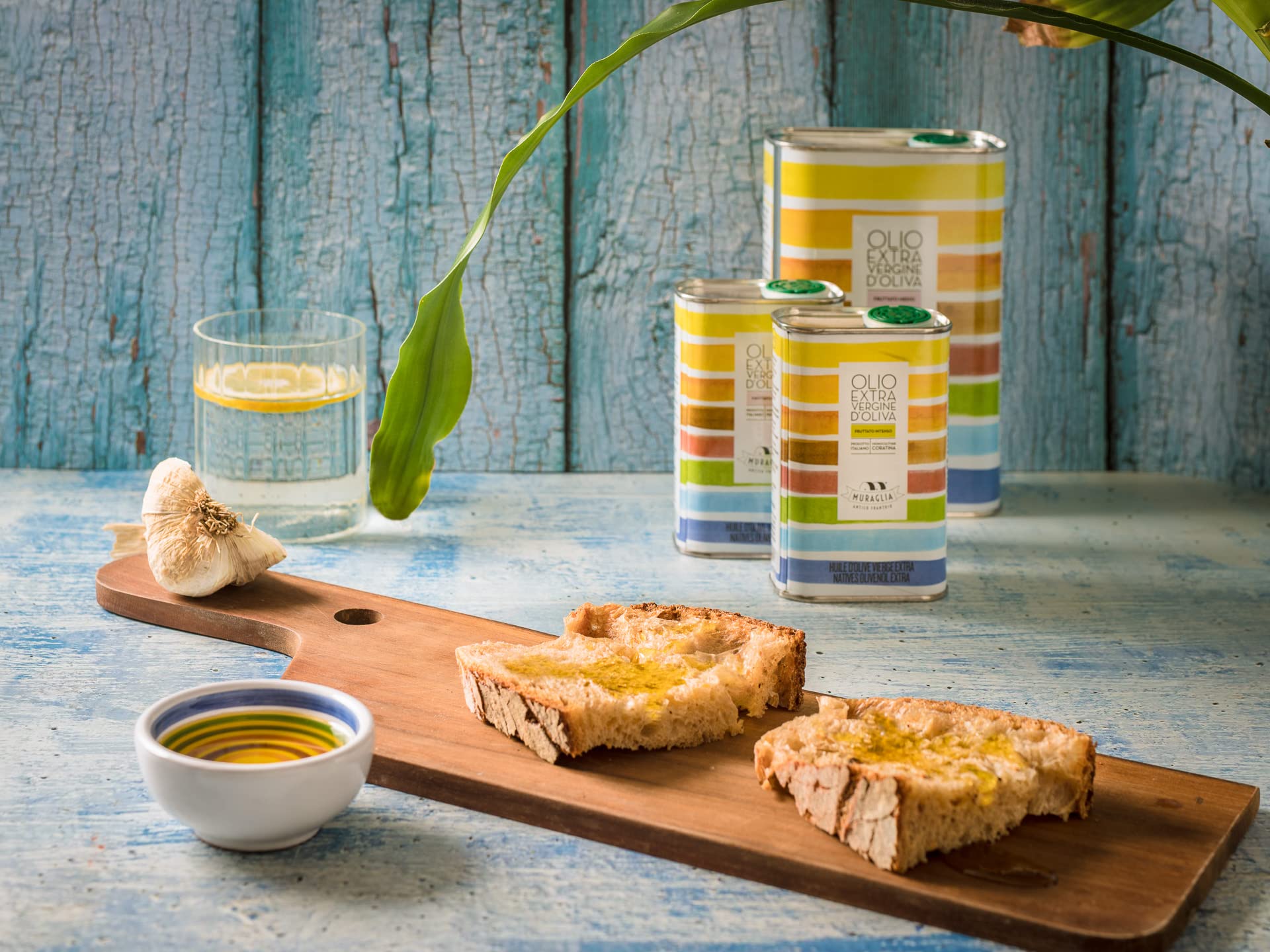 Frantoio Muraglia, Lattina d'Olio Extra Vergine d'Oliva da 1lt, Colorazione Arcobaleno, Fruttato Intenso