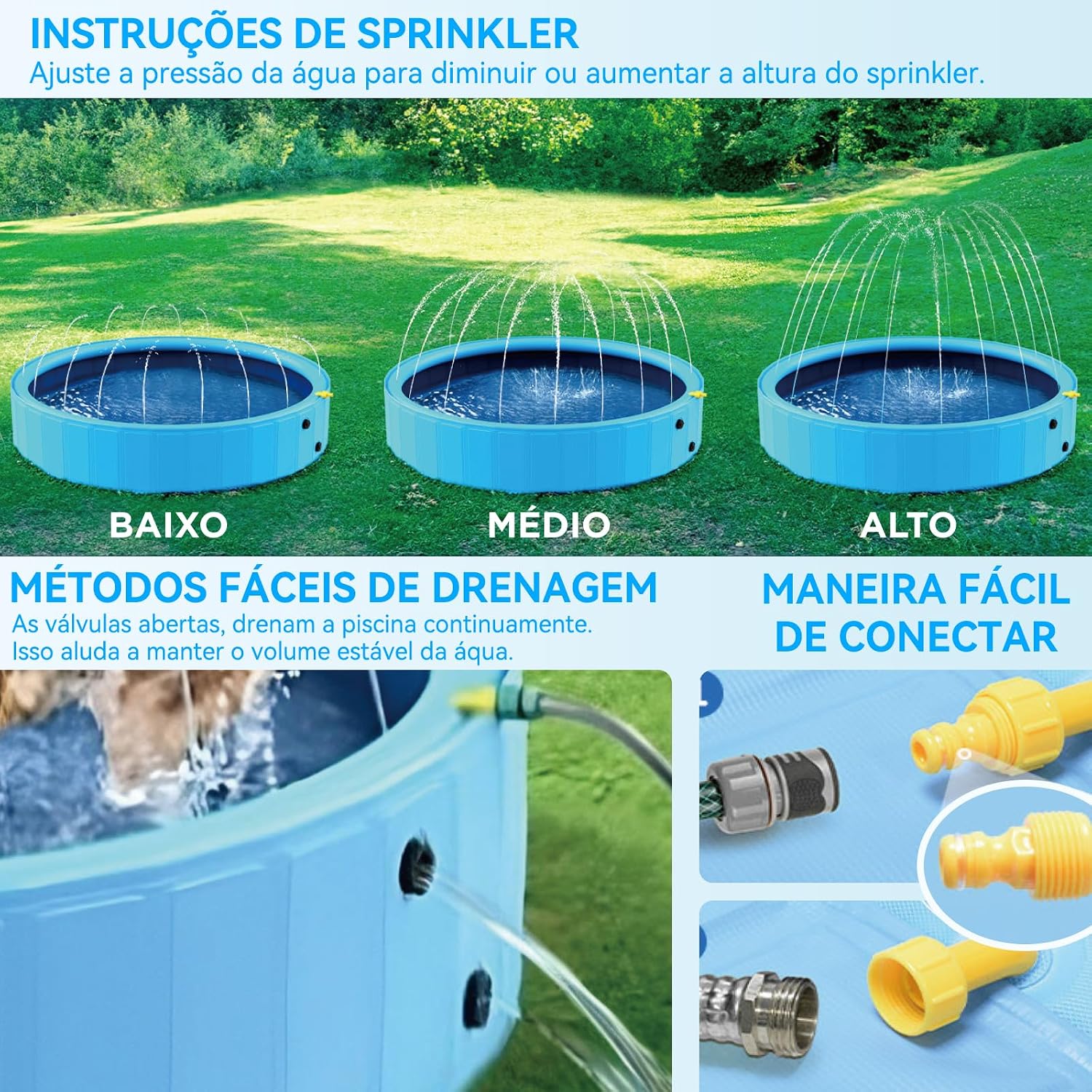 Piscina Infantil, 600 Litros Piscina Chafariz Hidromassagem Inflavel, Banheira Dobravel Infantil para e Cães (160 * 30cm) Piscina Infantil, 600 Litros Piscina Chafariz Hidromassagem Inflavel, Banheira Dobravel Infantil para e Cães (160 * 30cm)