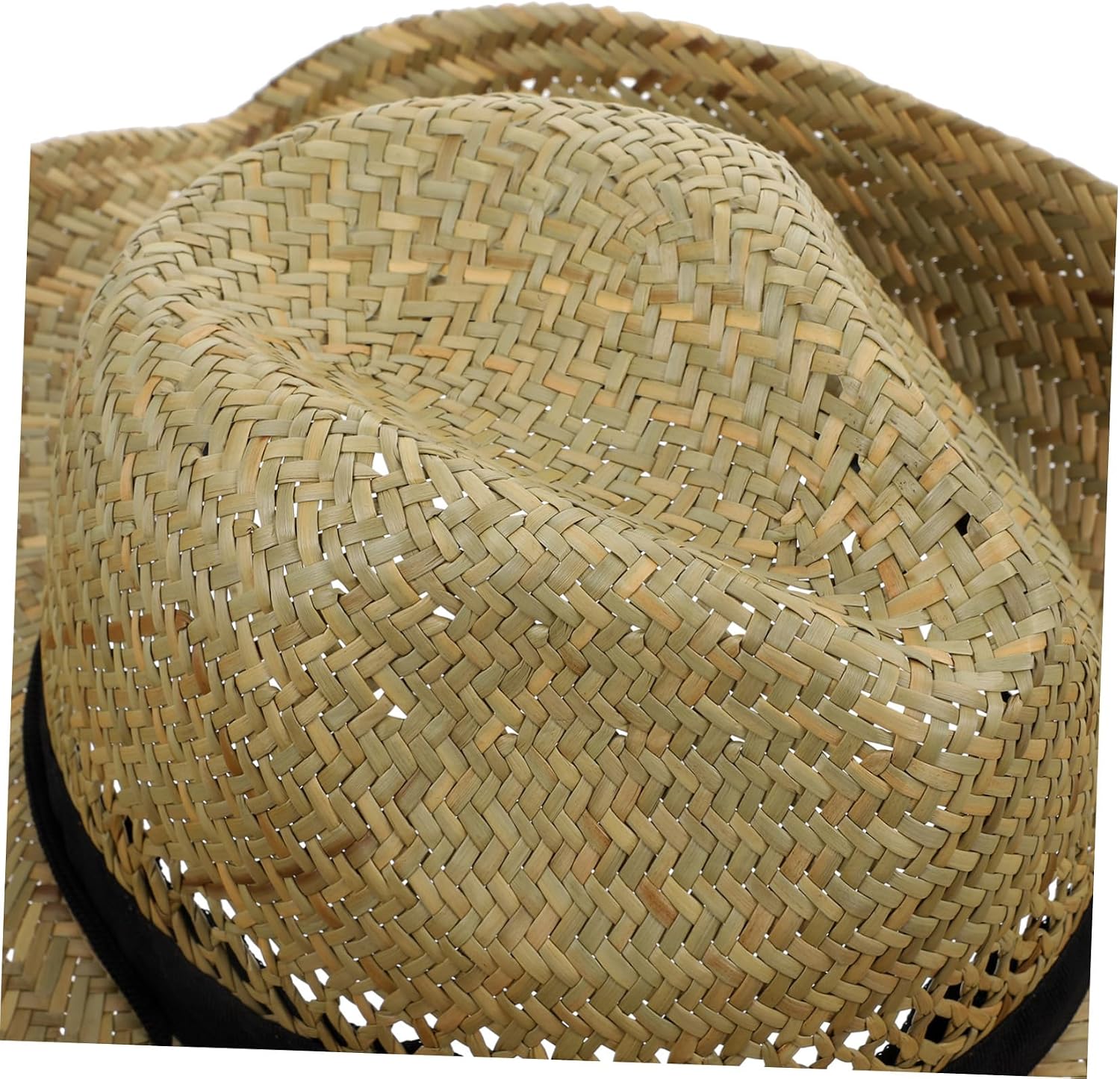 Western Straw Cowboy Hat Unisex Wide Brim Rustic Summer Hat for Men Costume Party Stage Performance and Outdoor Travel Olive Green