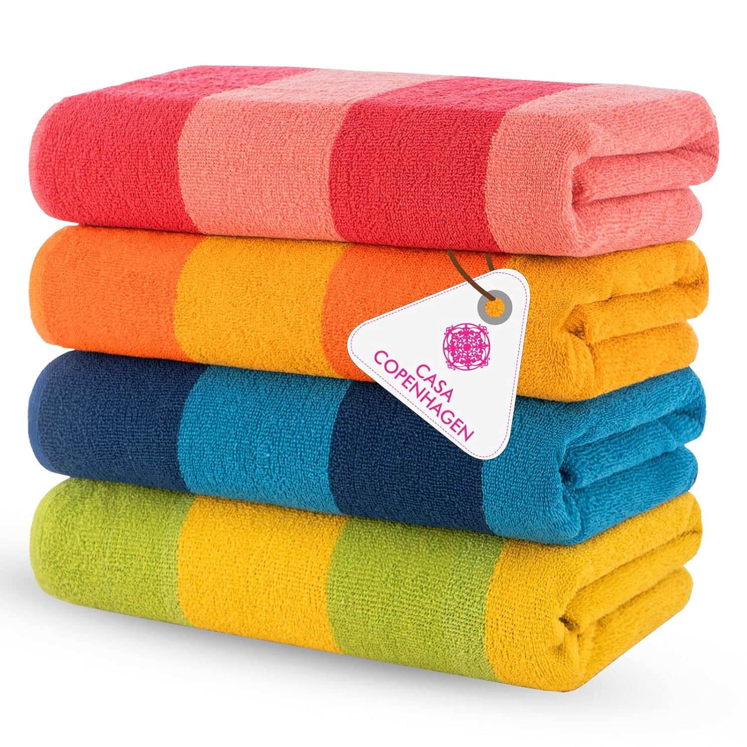 CASA COPENHAGEN Malibu Beach Towels Designed in Denmark Rough and Tough Quick Dry for Pool Bath Shower 30x60