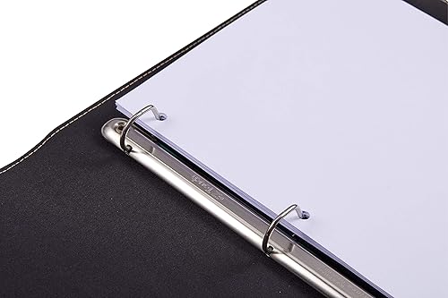 Miniatura 5 de Its Academic Carpeta ejecutiva de cuero carpeta de anillos de 1 pulgada y capacidad de 250 hojas para organizar currículums tarjetas de visita blocs