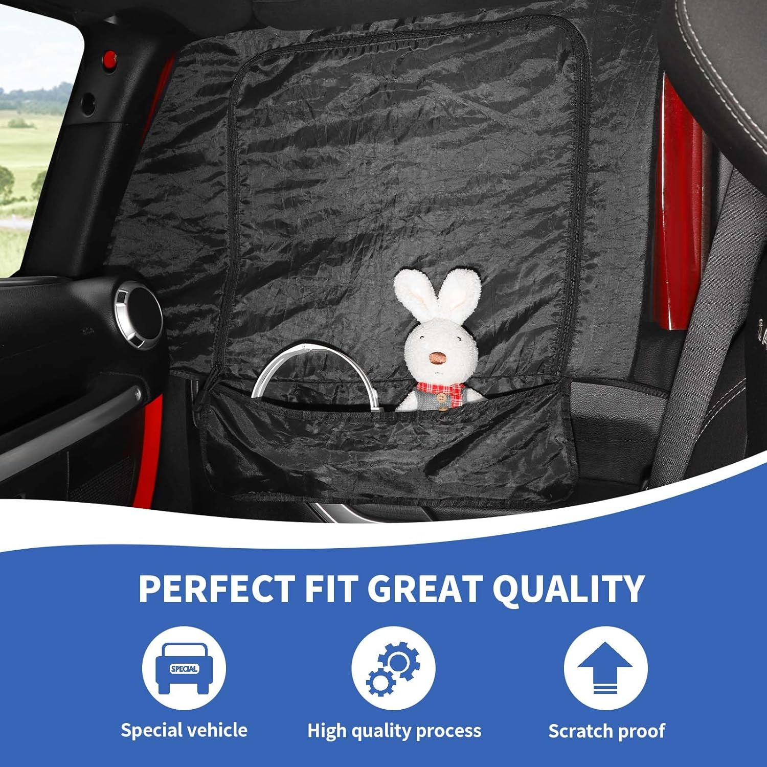 for Jeep Front & Rear Window Sun Shade, Side Window Screen Cover for Camping Compatible with 2007-2024 Jeep Wrangler JK JL & Gladiator JT, Side Curtain Nets