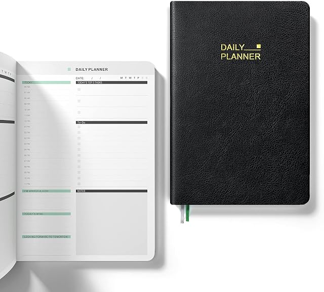 RedMountain - To Do List Notebook A5 Daily Planner, Undated Productivity Organiser with Schedule, Task List and More, for Work, Students & Home