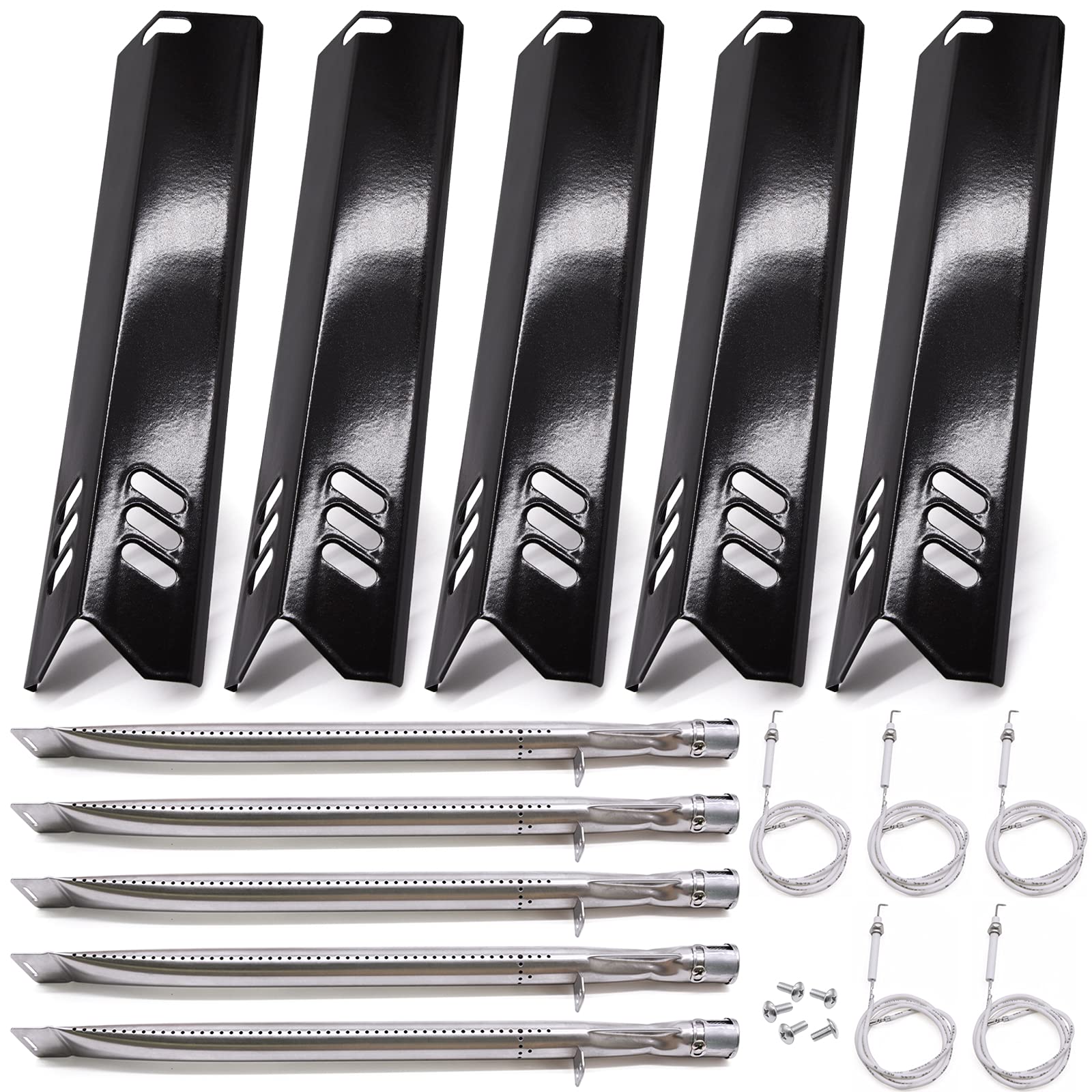 Adviace Replacement Parts for Backyard Grill BY14-101-001-04 GBC1460W BY13-101-001-13 BY12-084-029-98 GBC1255W, Dynaglo DGF510SSP DGF510SSP-D, 5-Pack Grill Heat Tents, Burner Tubes, Grill Ignitors