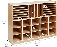Vista 3 de Estantería de almacenamiento con varios compartimentos hecha de madera de abedul, marca ECR4Kids, 1