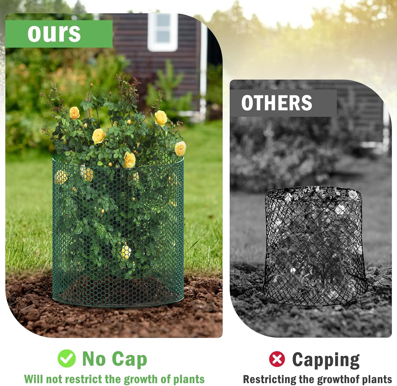 40Ft x 16In Plant Protectors from Animals, Plant Cages for Outdoor Plants, Free-Cut Wire Plant Protector, Plant Cover Chicken Wire Fencing with Ground Stakes & Ties to Keeping Bunny Animals Out