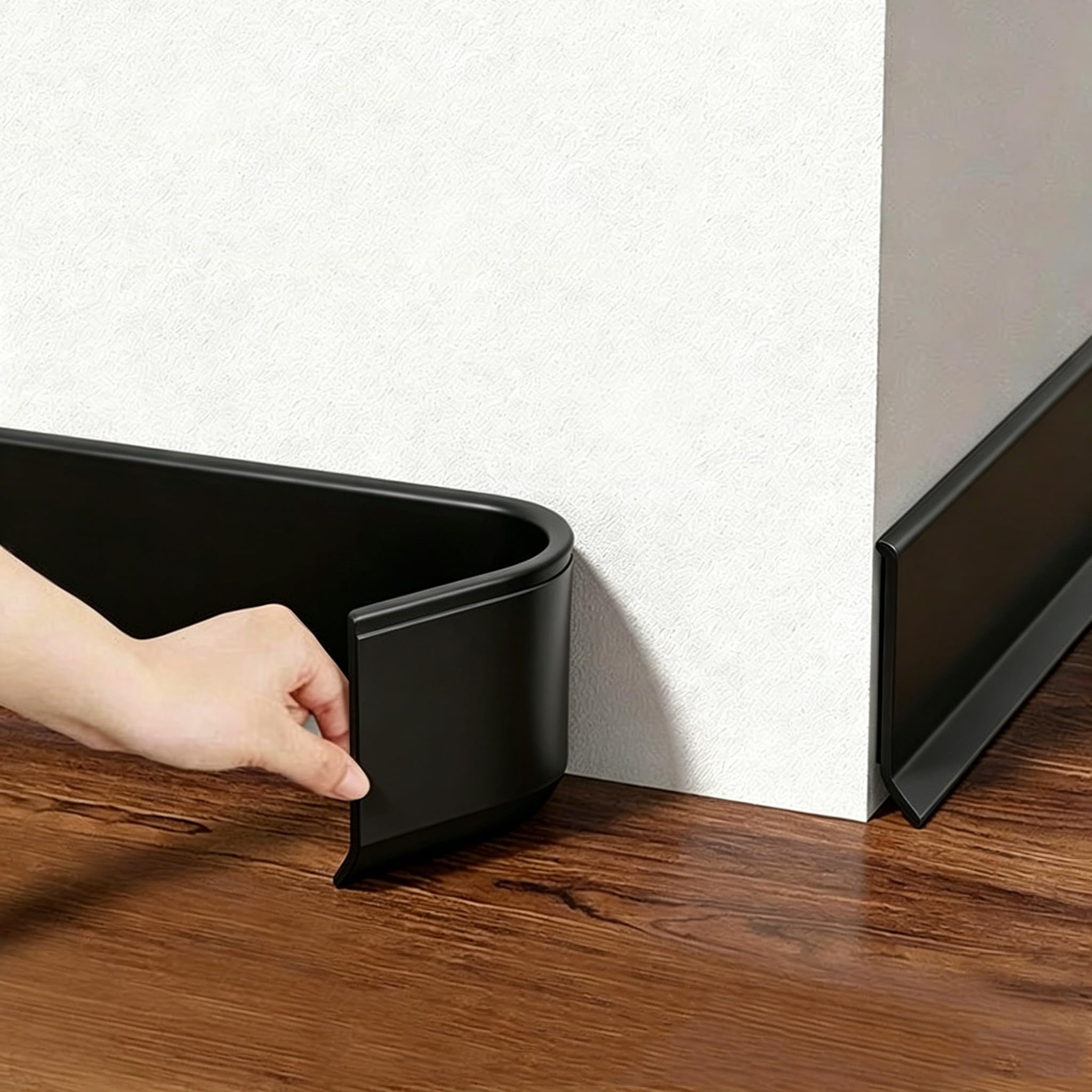 Tmapruvg Black Pvc Peel And Stick Molding Trim Waterproof,8Cm X 3M Flexible Molding Trim Self Adhesive Wall Edging Line Wall Baseboard For Ceiling,Backsplash