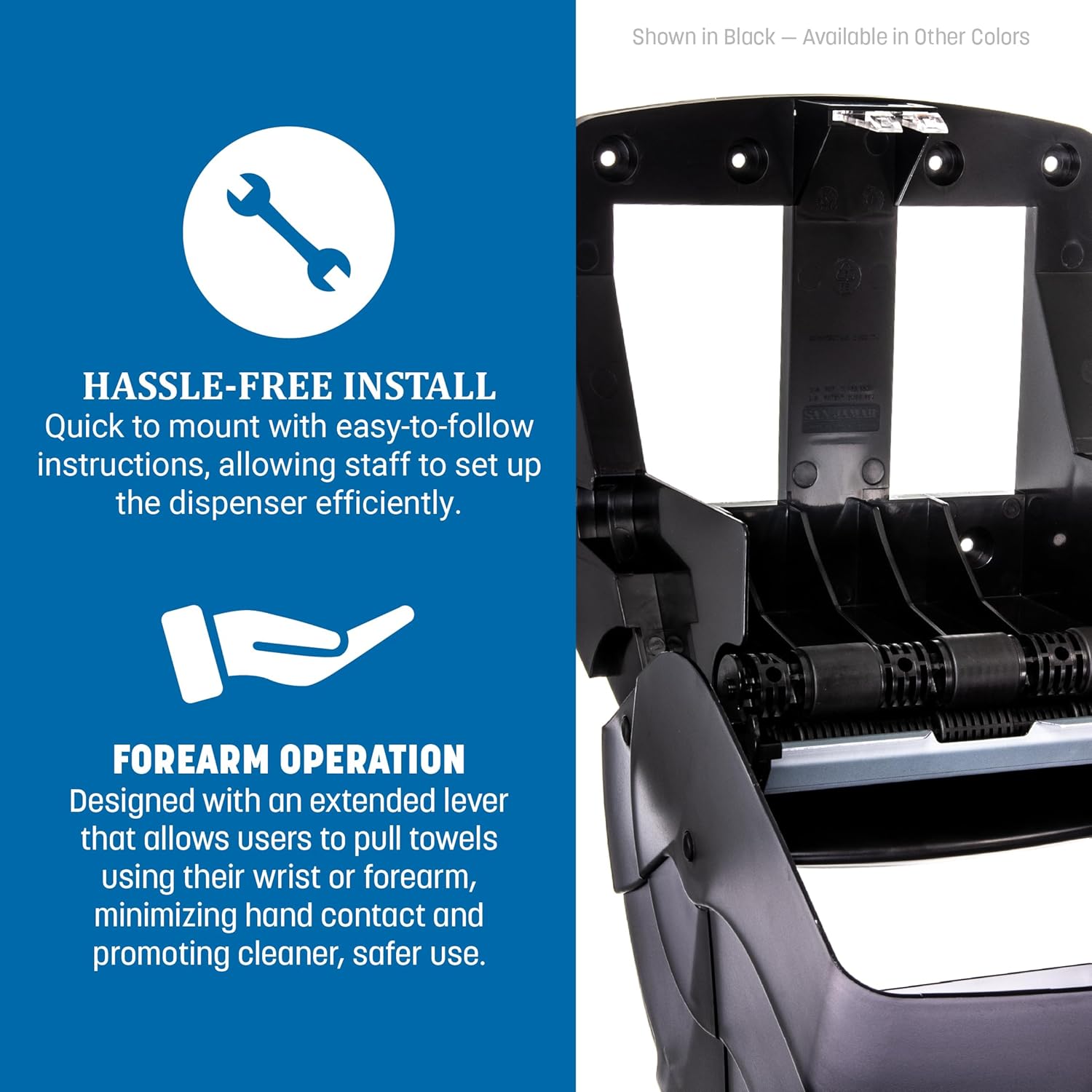 San Jamar T850TBK Black Pearl Integra Plastic Lever Roll Towel Dispenser