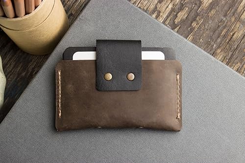 Miniatura 5 de Kiko Leather Estuche de tarjetas para hombre, marrón, Marrón