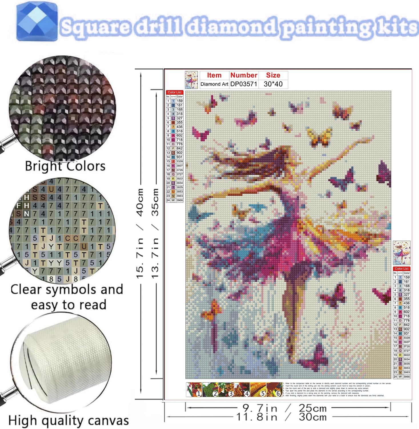 AIBOERL Diamond Art Kits for Adults，Square Drill Diamond Painting image 2