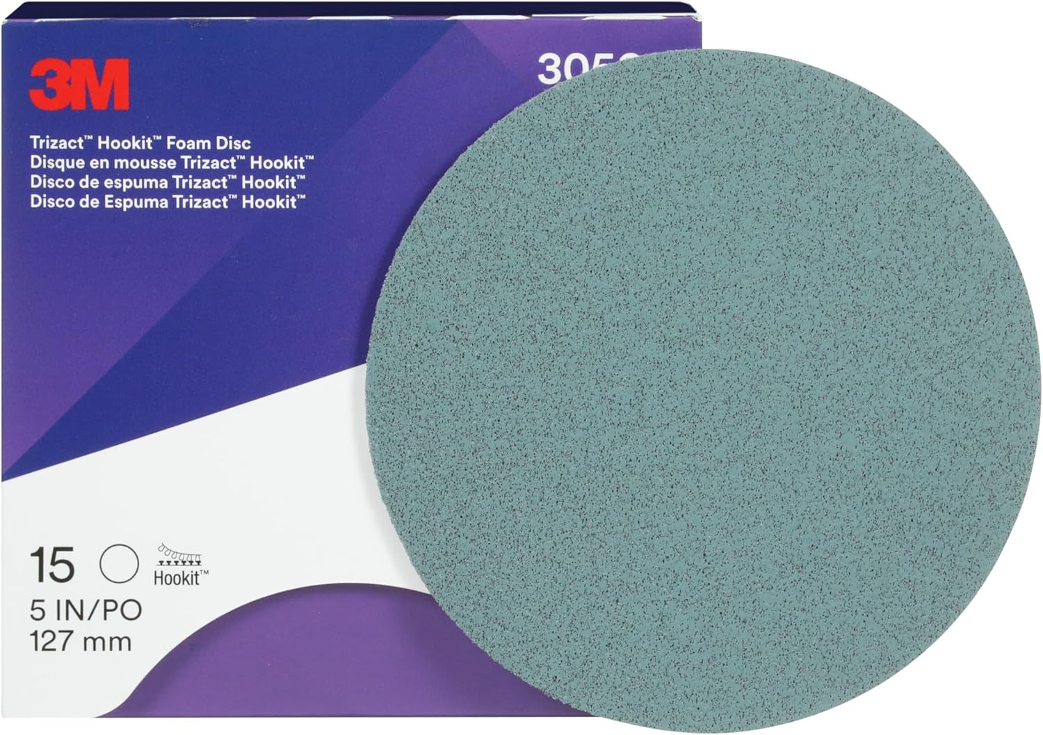 Trizact 3M Trizact Hookit Foam Disc, 30562, 5 in, 5000