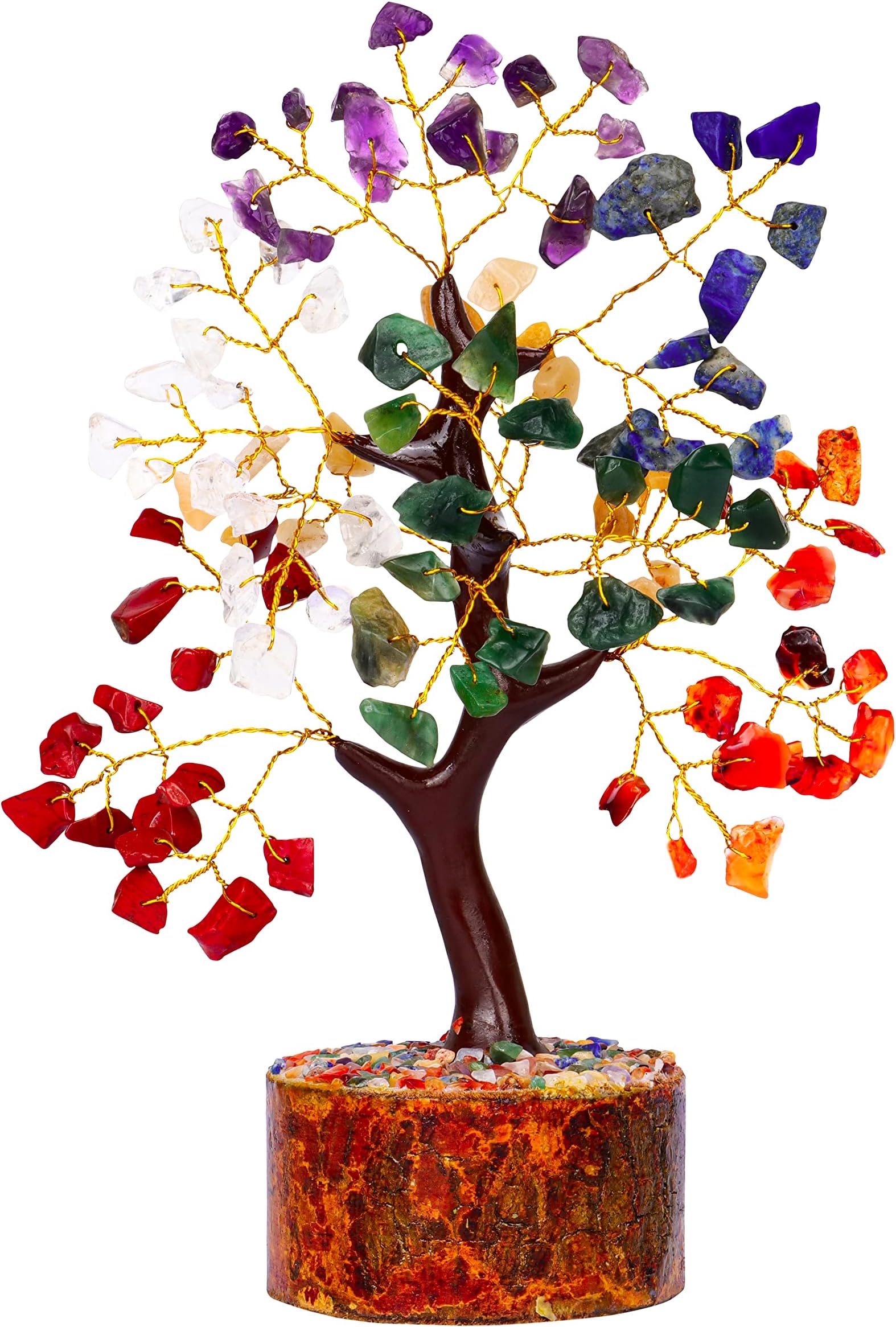Seven Chakra Tree - Chakra Tree of Life - Crystal Tree for Positive Energy - Crystals and Healing Stones - Gemstone Tree - Money Tree - Crystal Trees Metaphysical Gifts Home Decor (Seven Chakra)