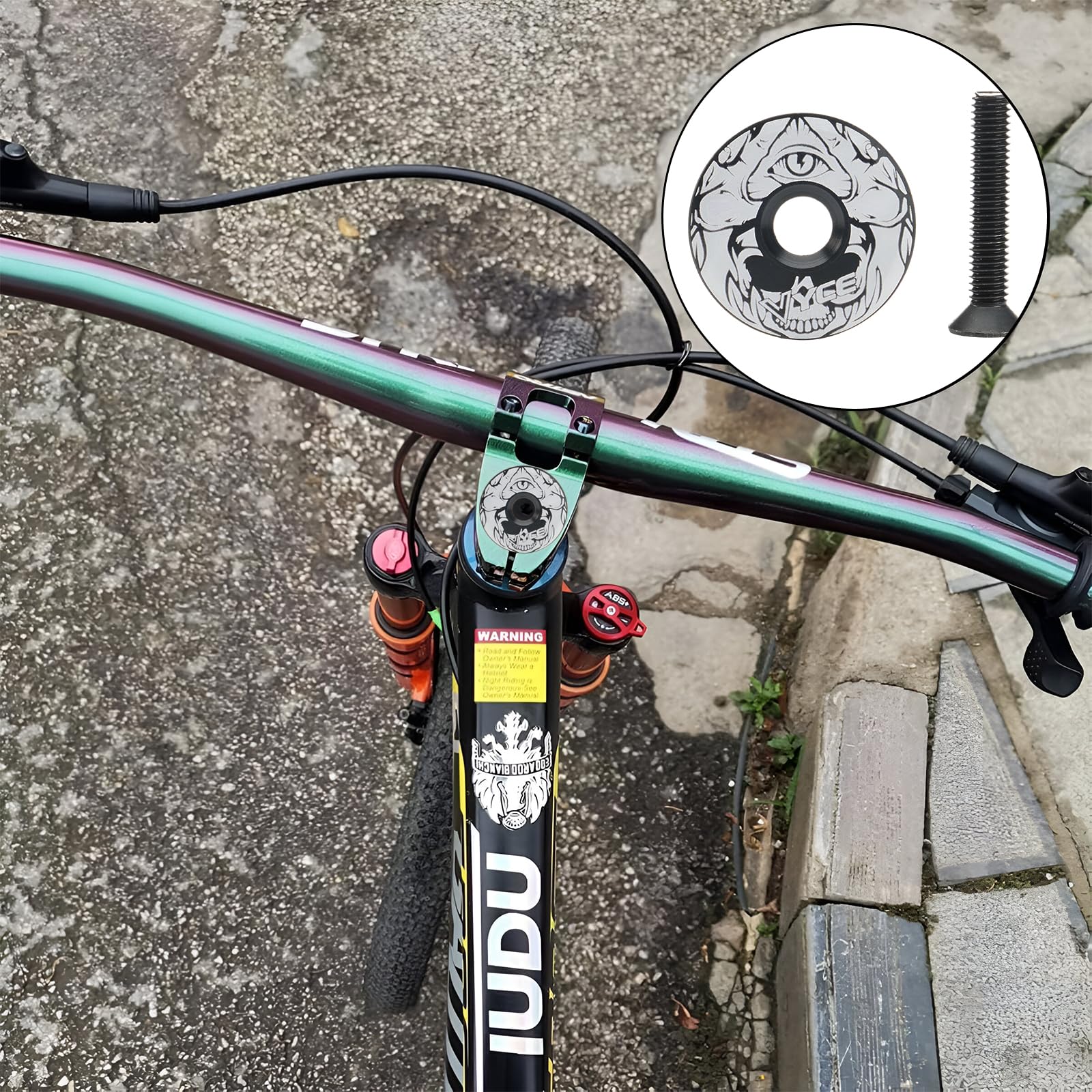 Mealoodiousmusea Headset-Vorbaukappe Für Fahrrad – 3,8 Cm, Für 28,6 Mm Vorbauten, Cooles Design