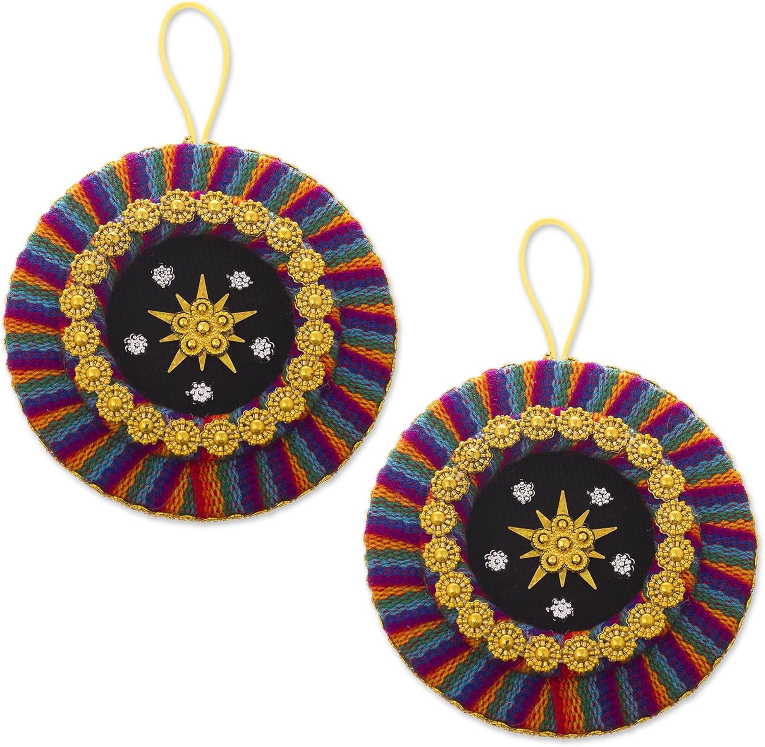 NOVICA Multicolor Paper Christmas Decorative Hanging Ornament from Peru 'Star of Bethlehem'