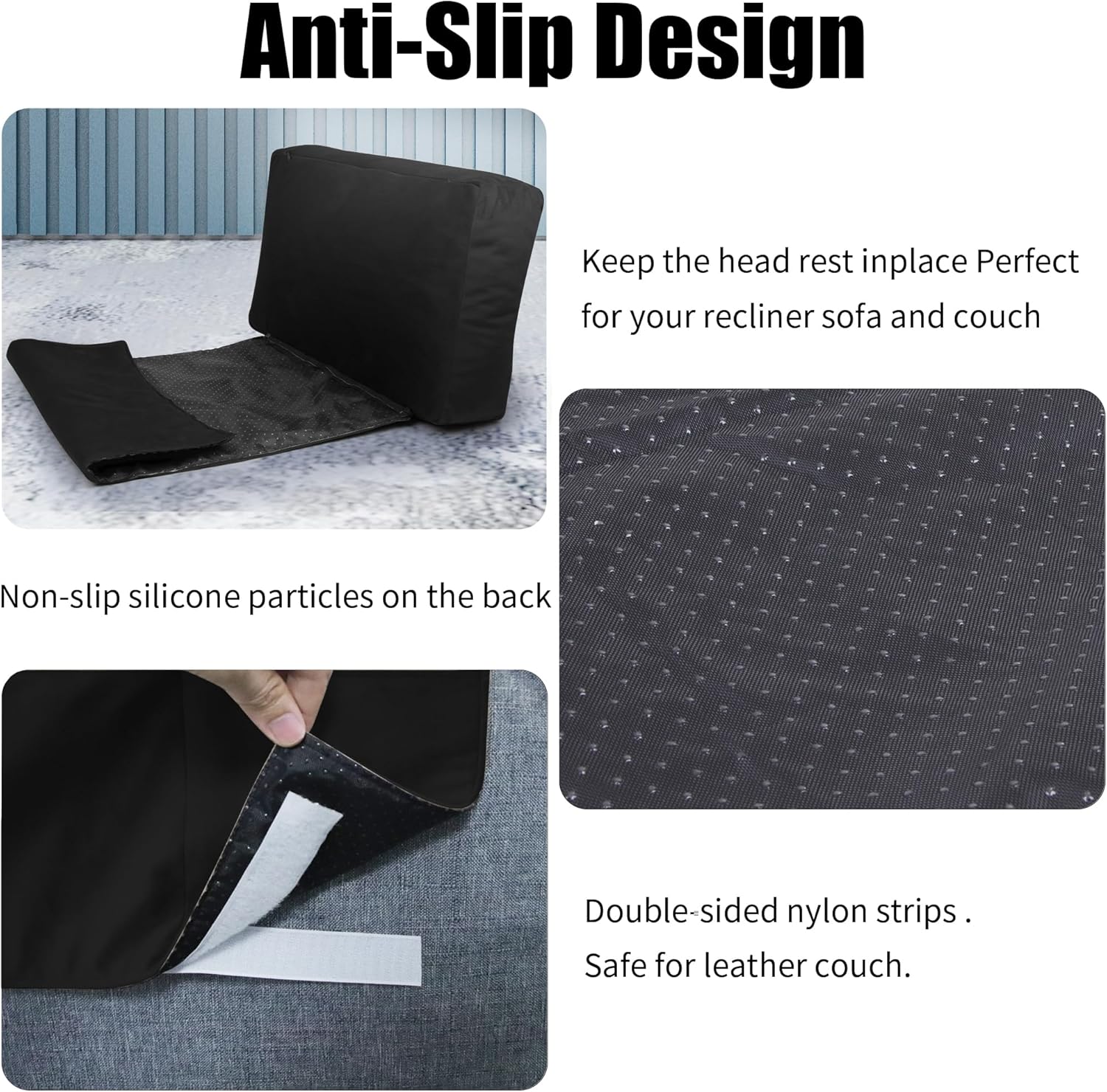 Recliner Headrest Pillow, Versatile Neck Support Cushion with Velvet Cover for Adults, Ideal Accessory for Chair, Couch, Office, Bed, Lumbar Pain Relief, Travel, Lounging, Black