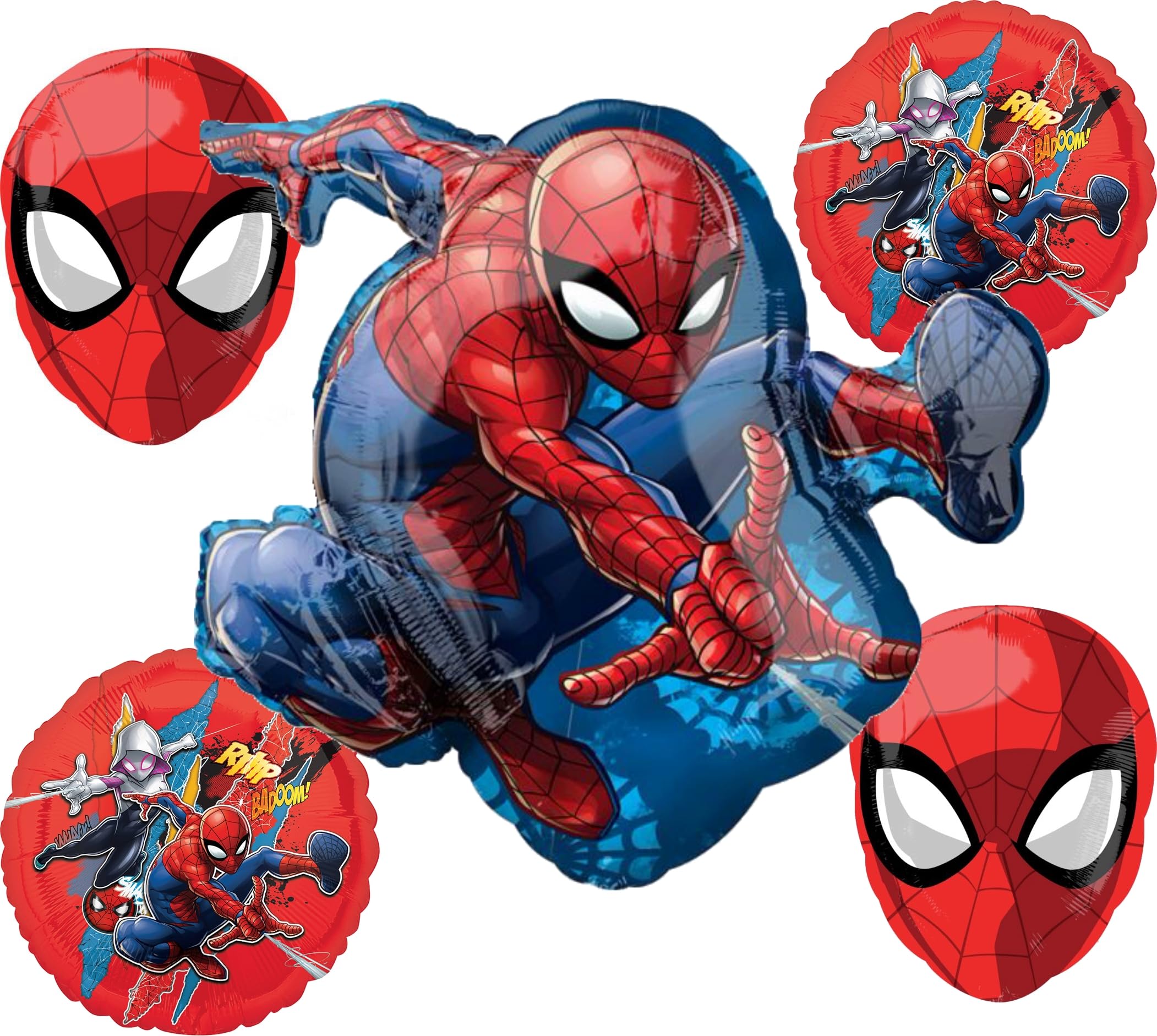 Anagram Spiderman in Action Birthday Party Supplies 5 pc Balloon Bouquet Decorations