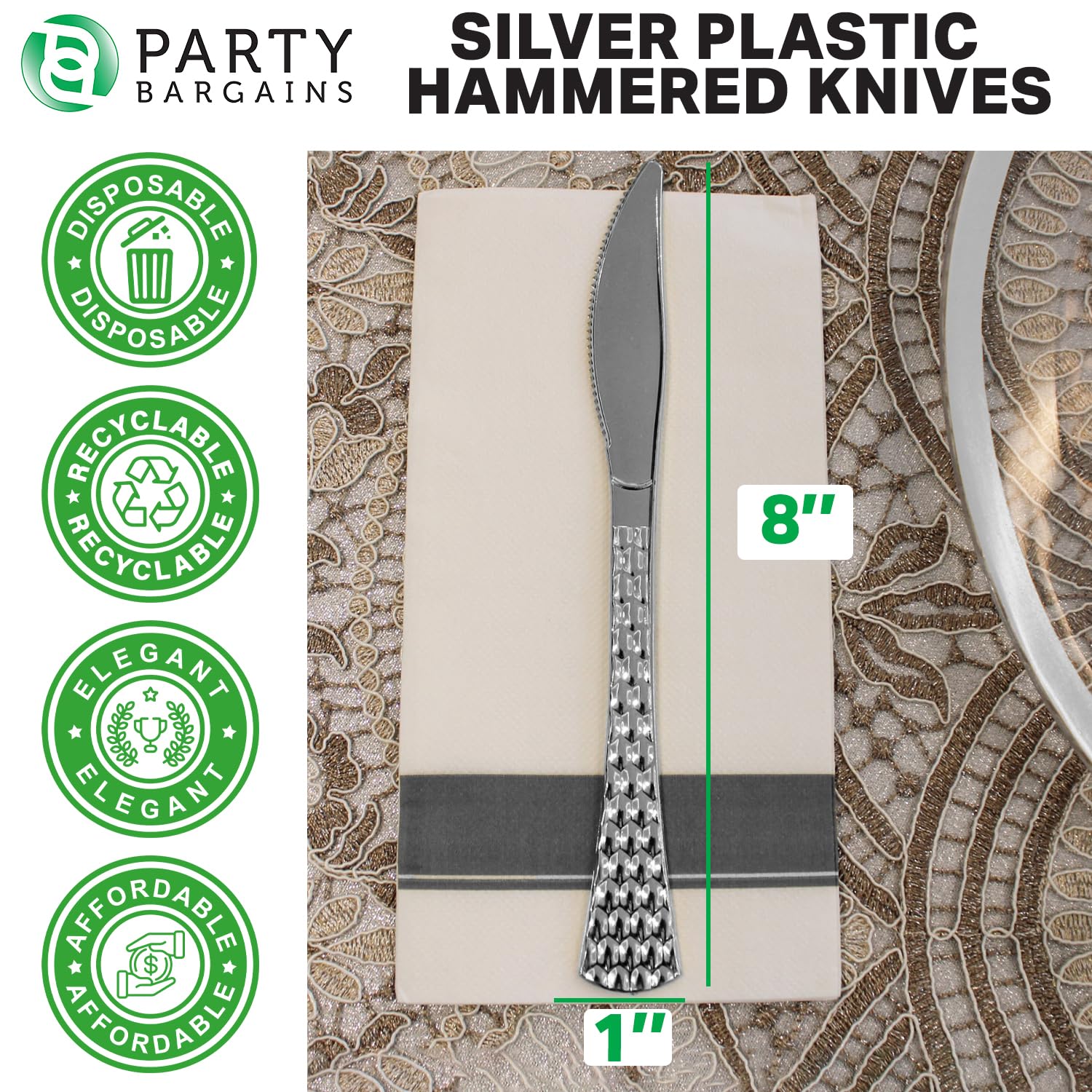 Georgia-Pacific Heavy-Medium Weight Knife - 1000 / Carton - Polystyrene - Black