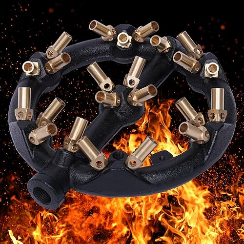 Miniatura 9 de TFCFL Quemador de chorro de 23 puntas, 126,500 BTUHR G12 Boquilla de forma redonda Jet Cuerpo de hierro fundido de gas natural con puntas de latón