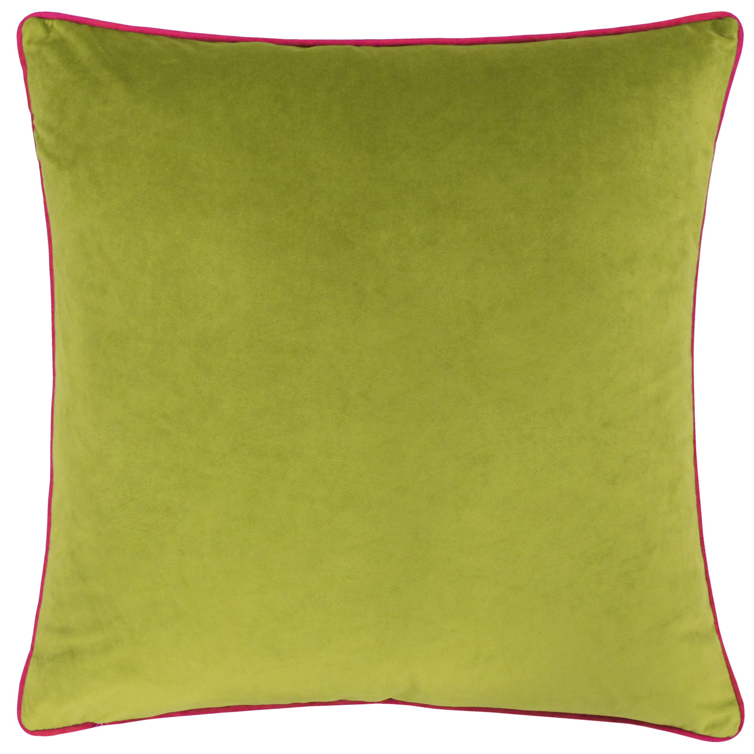Furn Meridian Velvet Piped Cushion in Lime | Size: 45cm x 45cm