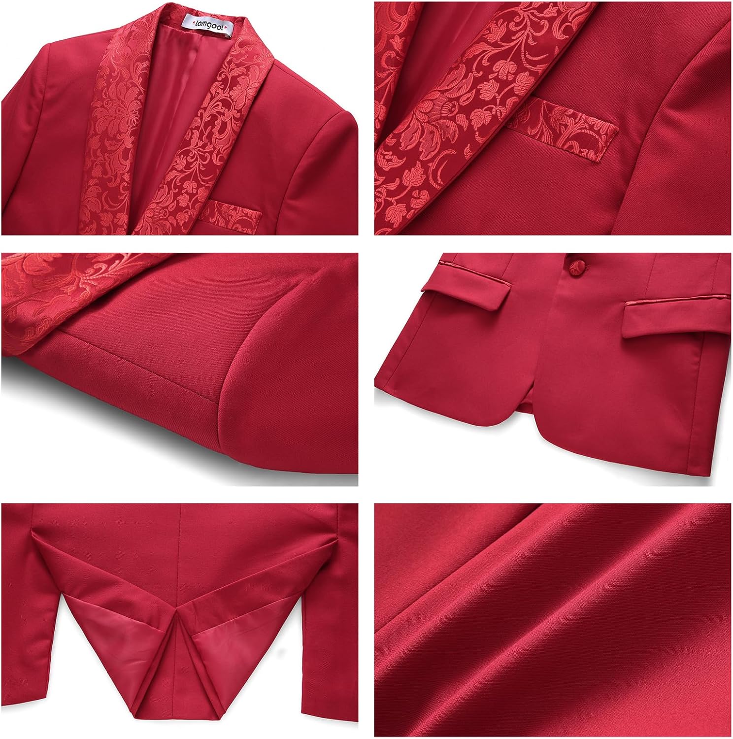 Lamgool Boys Suits Slim Fit Tuxedo Set 3 Pieces with Jacket Vest Pant for Kids Prom Wedding Formal Dresswear Outfit 4-16Y - Image 5