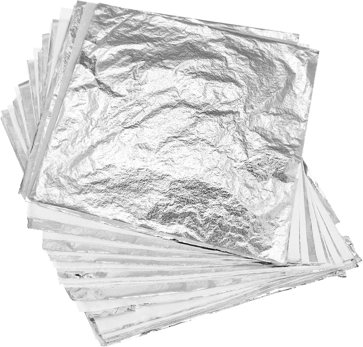 Anneome 100pcs Silver Gilding Foil Metal Imitation Gold Leaf for DIY Art Crafts Furniture Decoration Frame Gilding and Multi-Purpose Artistic Projects