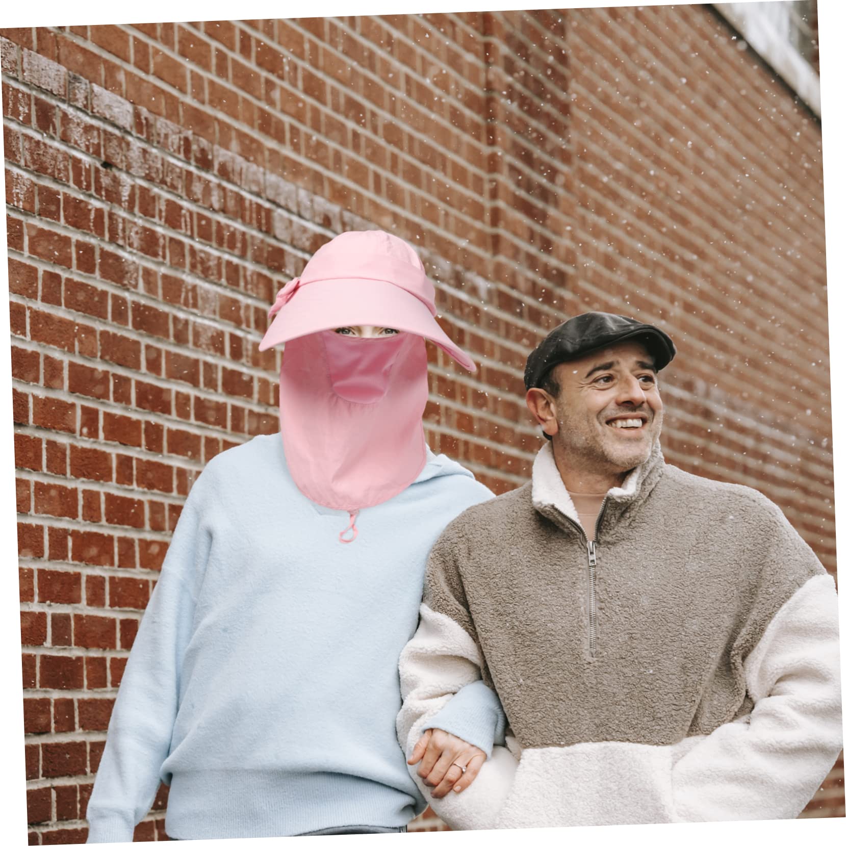 VALICLUD Chapeau De Soleil Extérieur Chapeaux De Soleil Respirants pour Femmes Chapeau De Couverture De Visage De Cou Chapeaux à Visière pour Femmes Chapeaux D'extérieur Nylon Rose