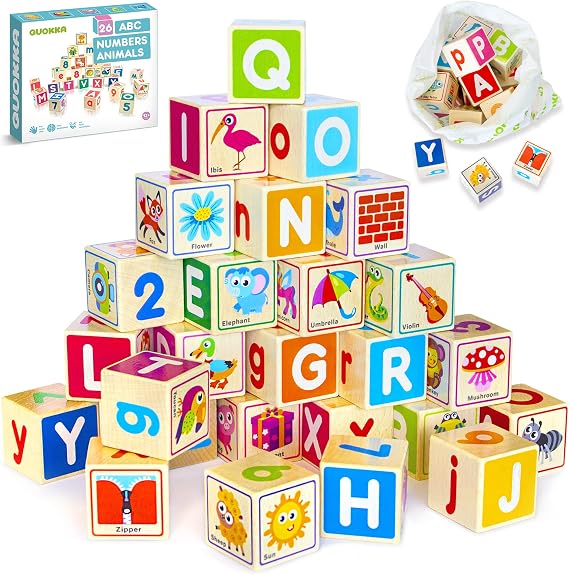 QUOKKA Wooden Blocks & Puzzles for Toddlers