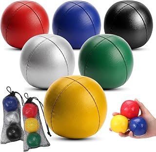 6 Pack Juggling Balls Set for Beginners and Professionals, Vibrant Juggling Bean Bags Durable Soft Easy Grip Juggle Ball Set with Mesh Storage Bag, Gift for Adults(Vivid,PU)