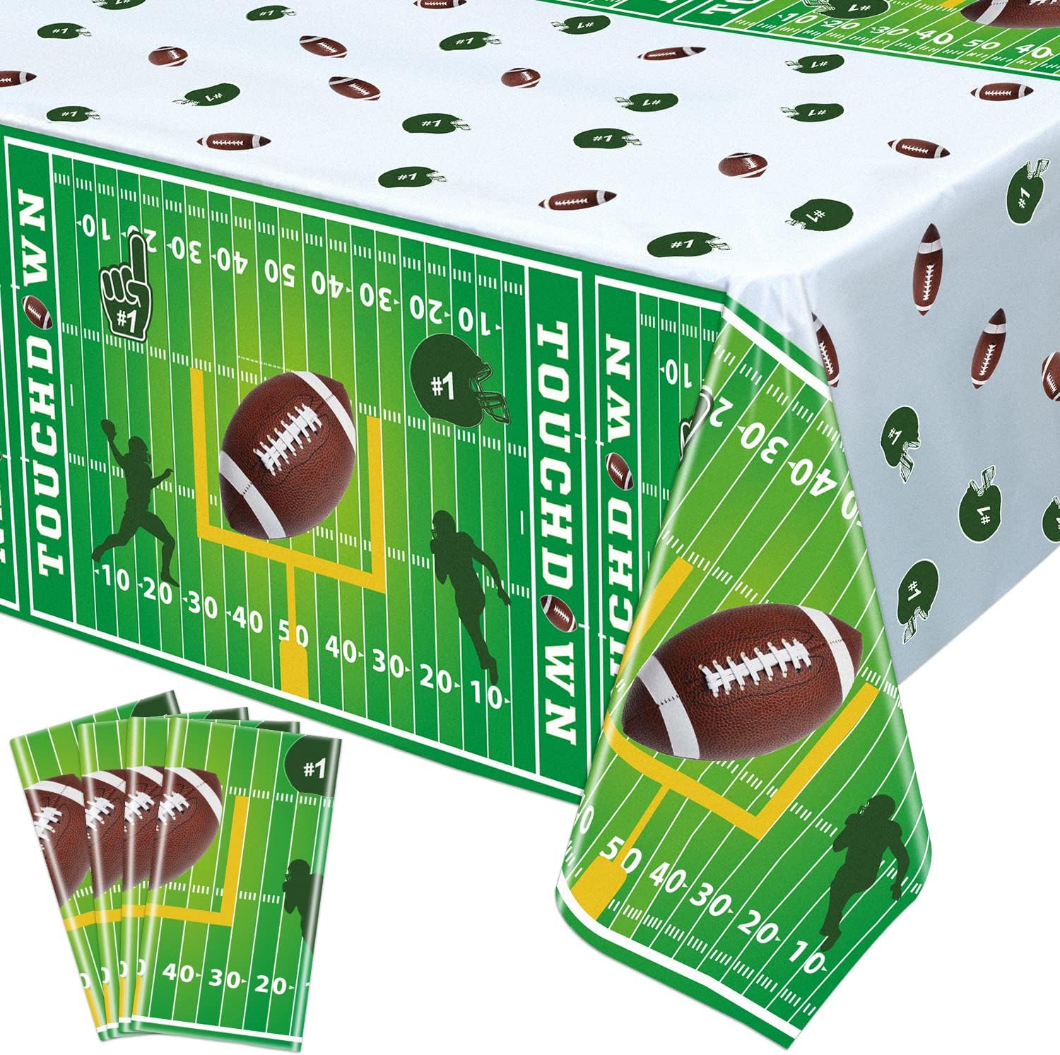 Dvaorc 4 Pack Football Party Table Covers Football Party Tablecloth 51x86 Inch