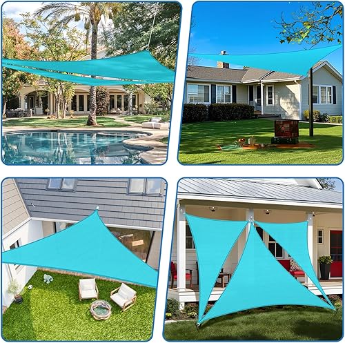 Miniatura 2 de TANG Toldo parasol triangular permeable de 8 x 8 x 11 pies, con bloqueo UV, para patio, al aire libre, pérgola, porche, terraza, jardín, cochera,