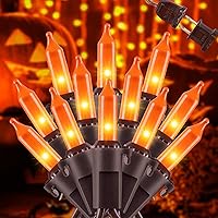 Vista 10 de YOUNGAR 4 metros 50 luces de Navidad transparentes para exteriores, luces de árbol de Navidad aprobadas con cable marrón, mini luz incandescente