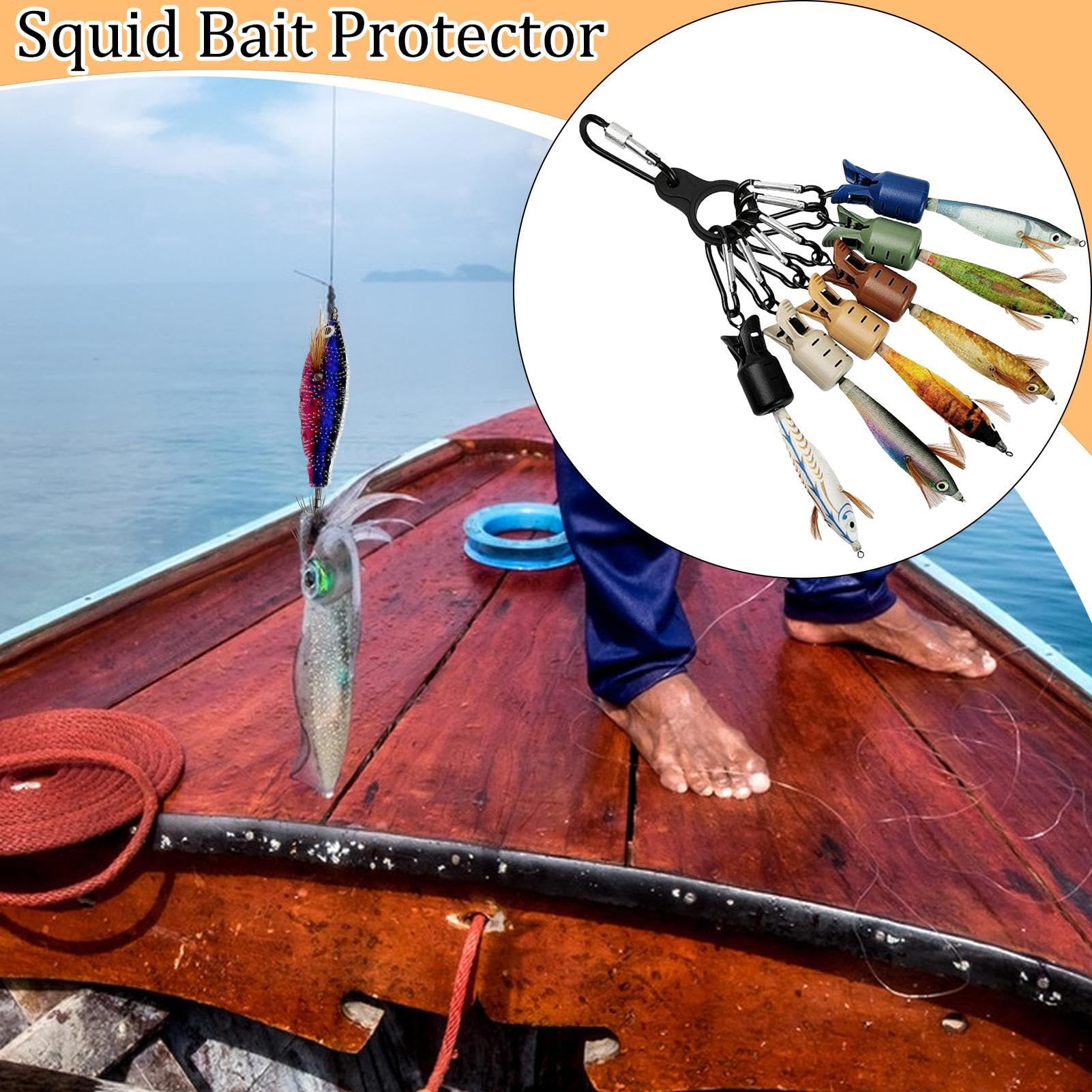 Protector De Cebo para Calamar - Tapas De Protección para Anzuelos De Y Accesorios - Cubierta De Seguridad Multiusos para Cebos con Organización De Almacenamiento