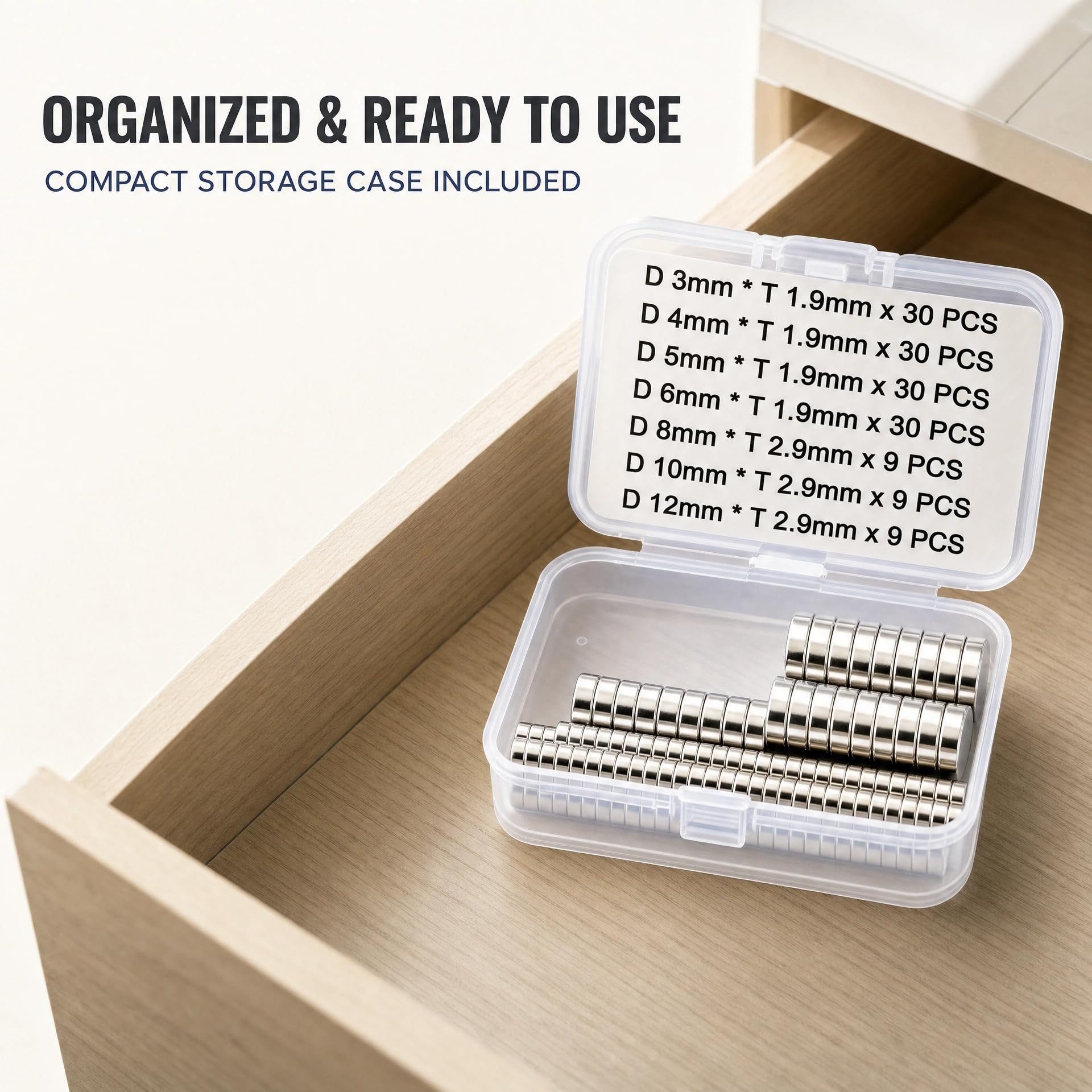147 PCS Small Magnets, Neodymium Disc Magnets 7 Sizes for Crafts, Fridge — Amazon image 6