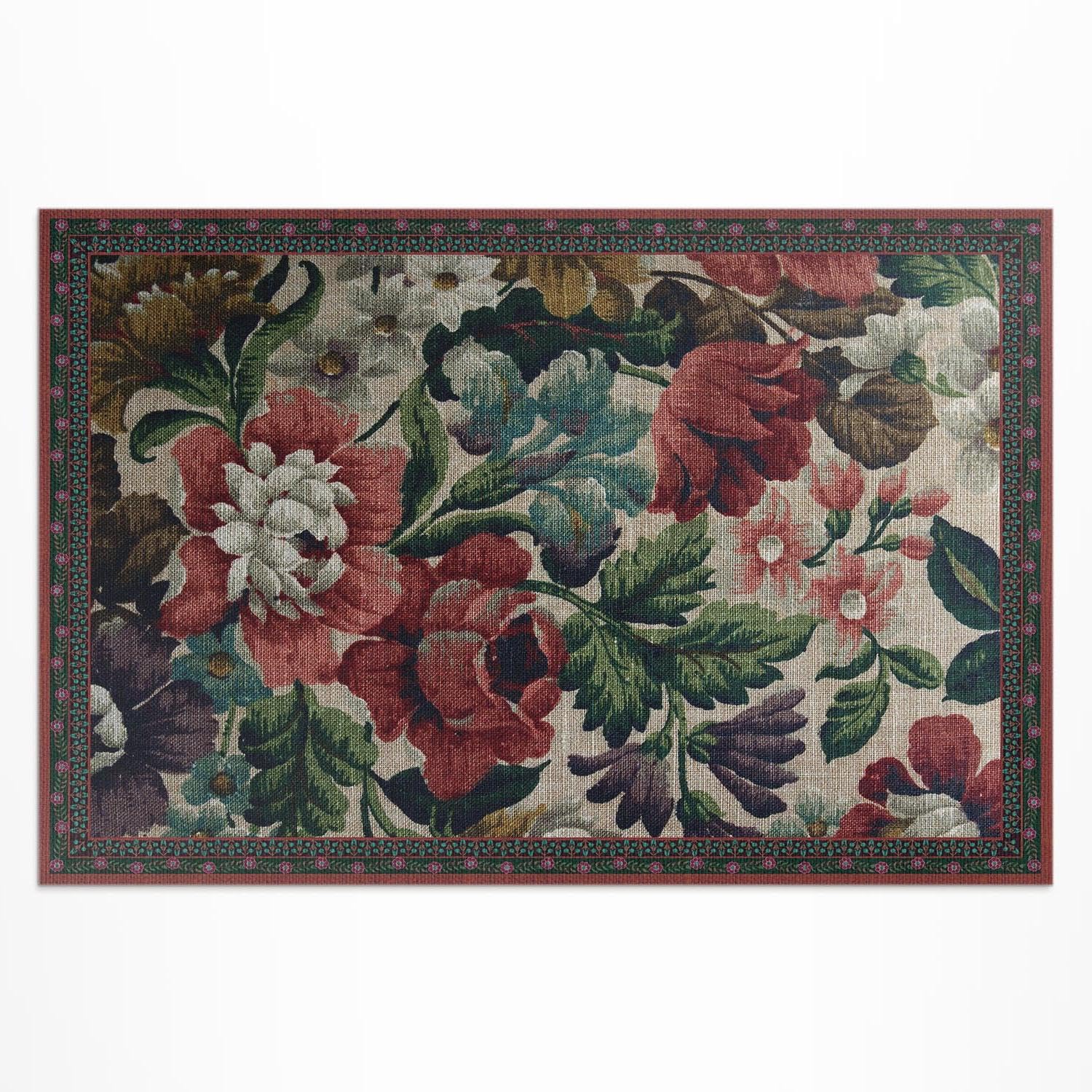 Tapis de sol extérieur floral délicat pour protéger et embellir les balcons et terrasses