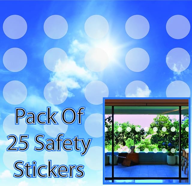 ALL PERSONALISED GIFTS Circular Safety Stickers Decals for Glass Windows Etched Effect - Pack of 25
