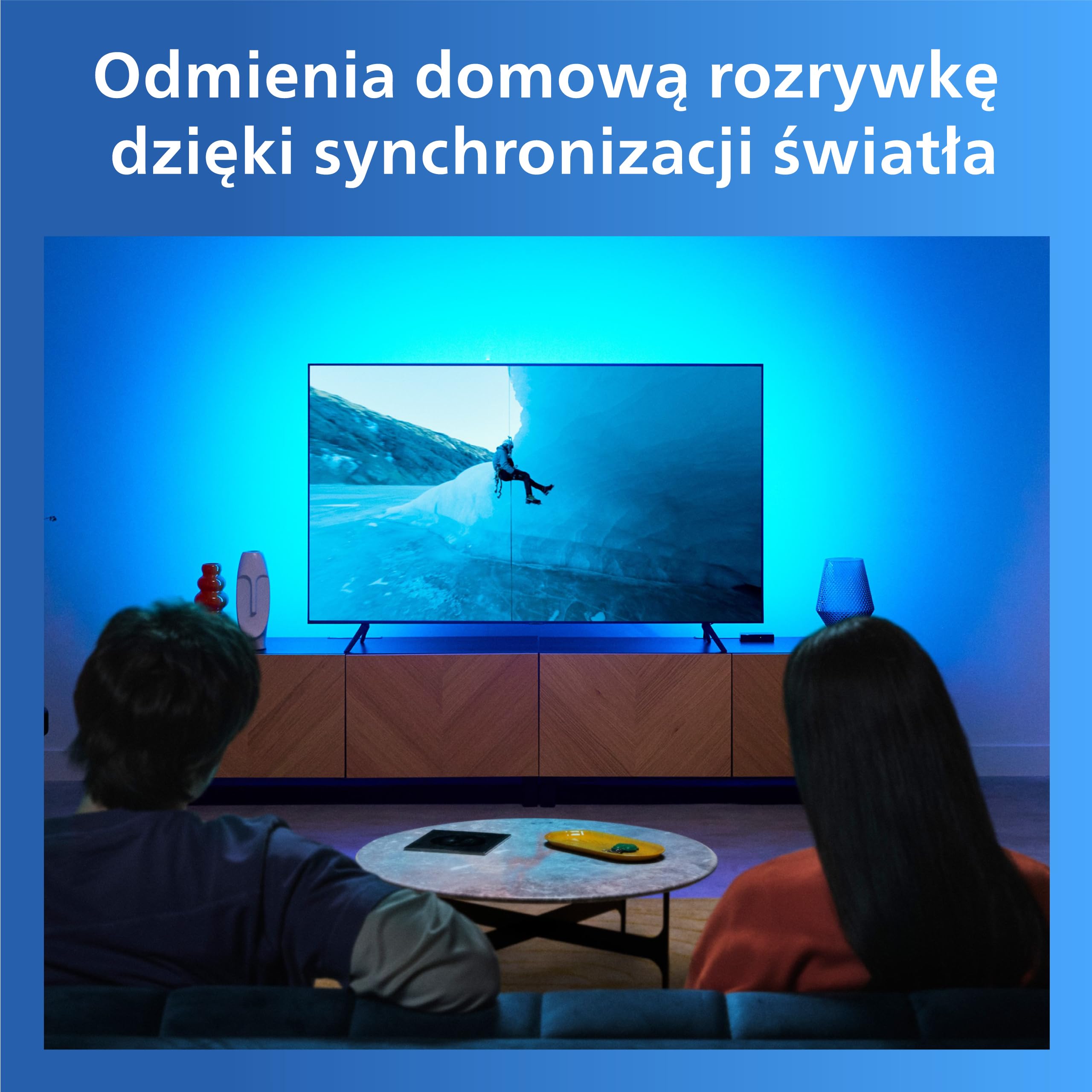 Philips Smart Lighting HDMI Sync Box with TV Backlight, RGBIC LED Strip for 40-50" TV, Sync with Movies, Music, HDMI 2.0, 4K at 60Hz, Connected by WiZ, Requires External Video Source