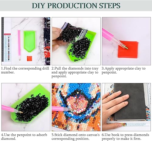 Miniatura 3 de Clabby Kits de diamantes para adultos y principiantes, diamante de diamante, bricolaje, mariposa, diamantes de imitación, pintura 5D para Navidad,