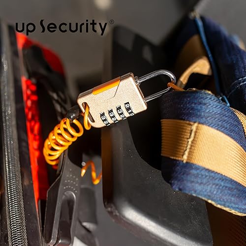 Miniatura 6 de Candado de esquí, cerradura de combinación pequeña con cable retráctil (36 pulgadas), candados combinados para cable para uso en exteriores,