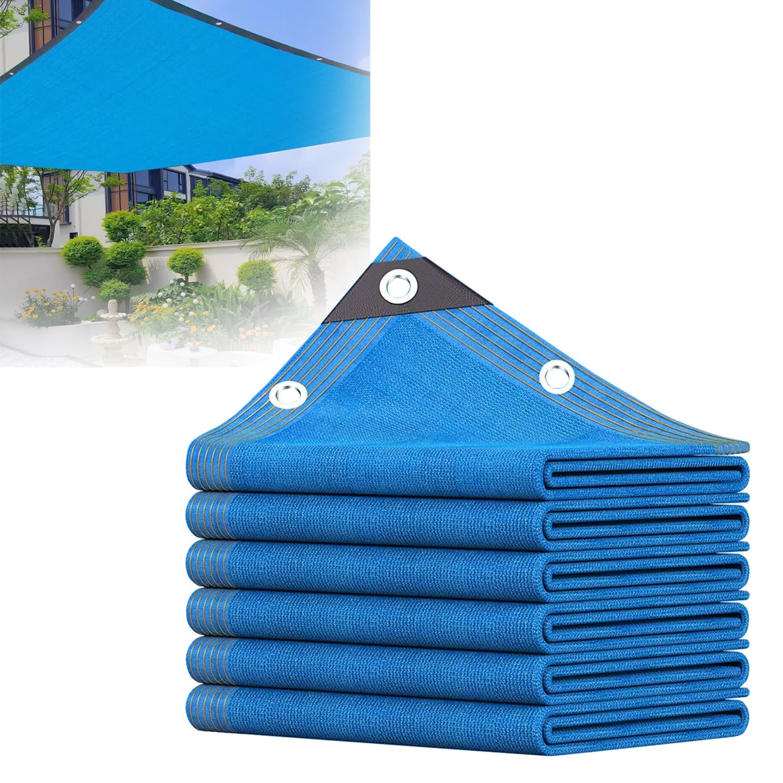 Toile d'ombrage bleue 3x5m pour jardin et serre avec protection 90%