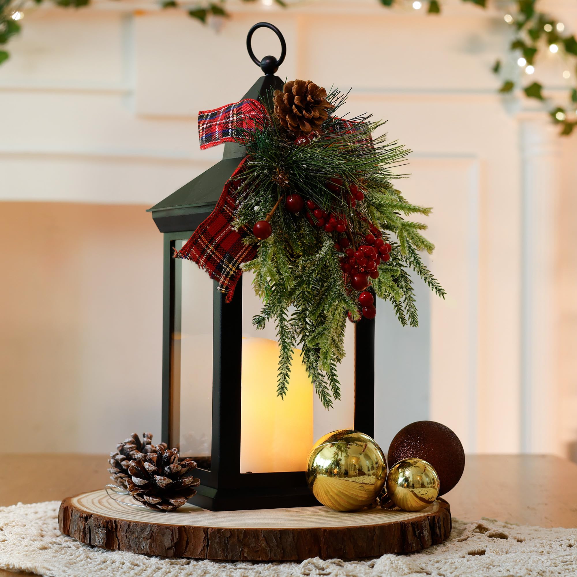 Snapklik.com : JOIONE Christmas Lanterns Decorative Indoor, 14" Battery
