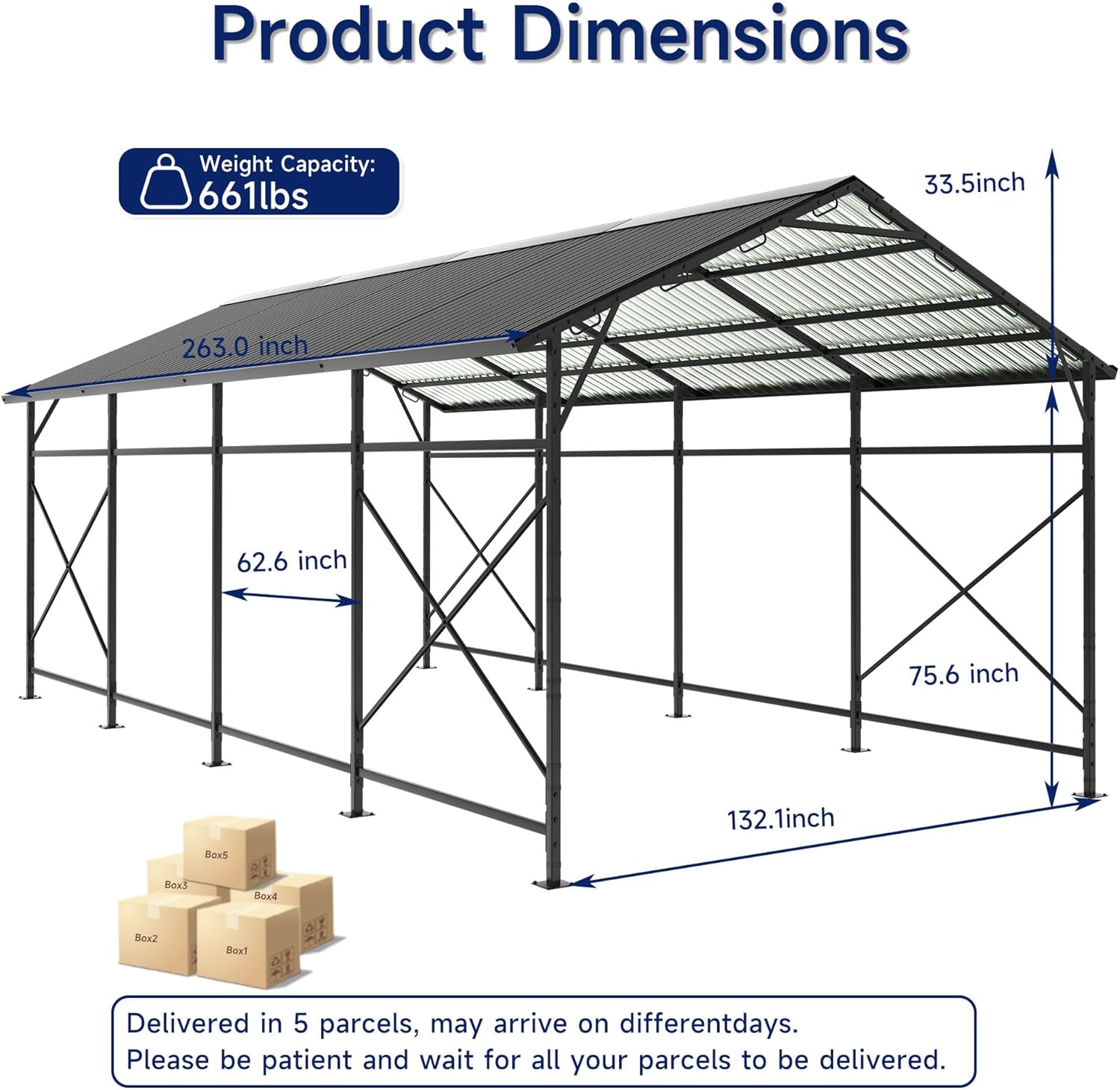 22x11 FT Heavy Duty Metal Carport with Oxford Cloth Enclosure,Reinforced Frame&Steel Roof for All-Weather Use,for Pickup Trucks,Outdoor Storage Canopy(Black)