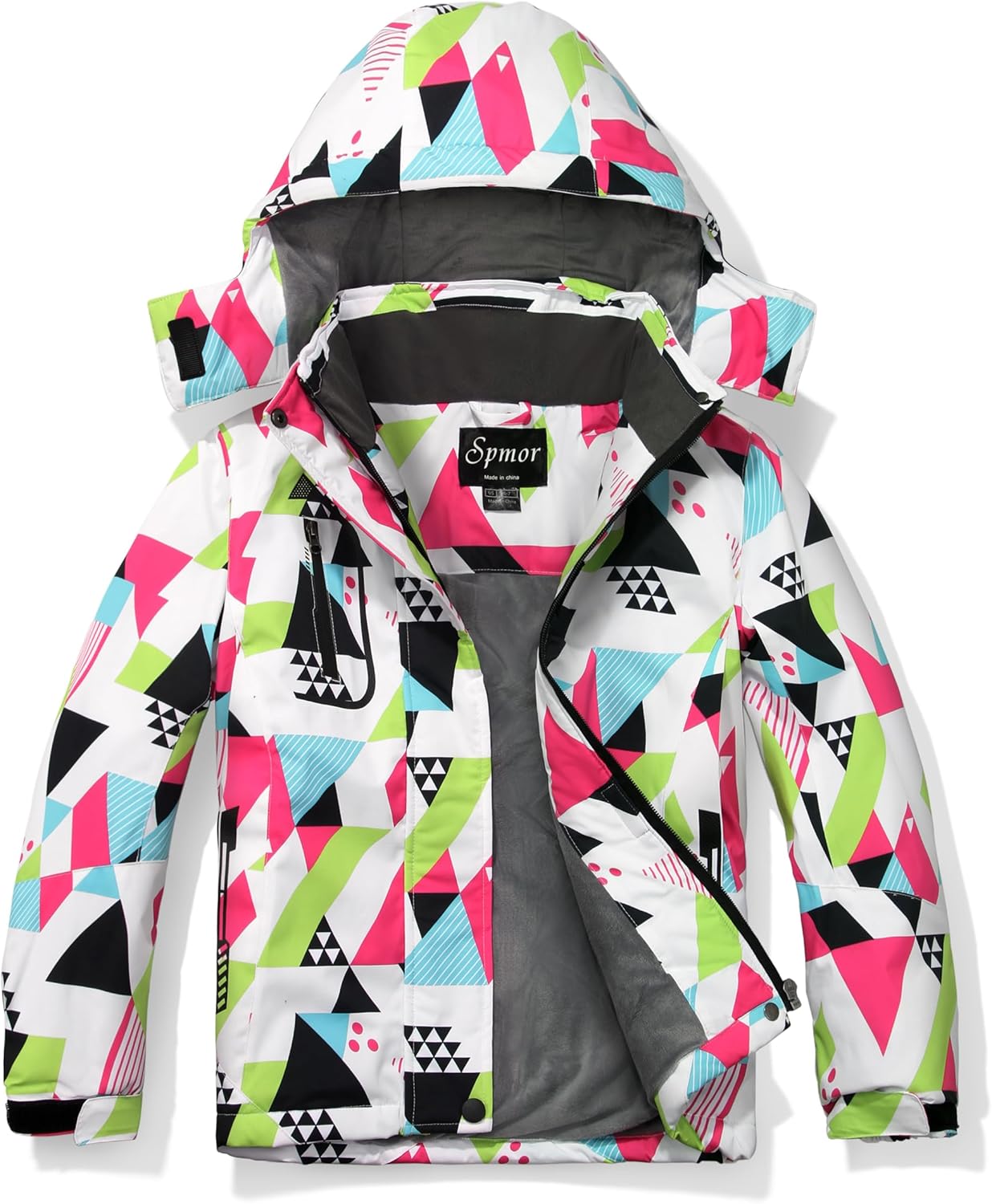 Spmor Girls' Waterproof Ski Jacket Warm Coat Windproof Winter Snowboarding Jacket