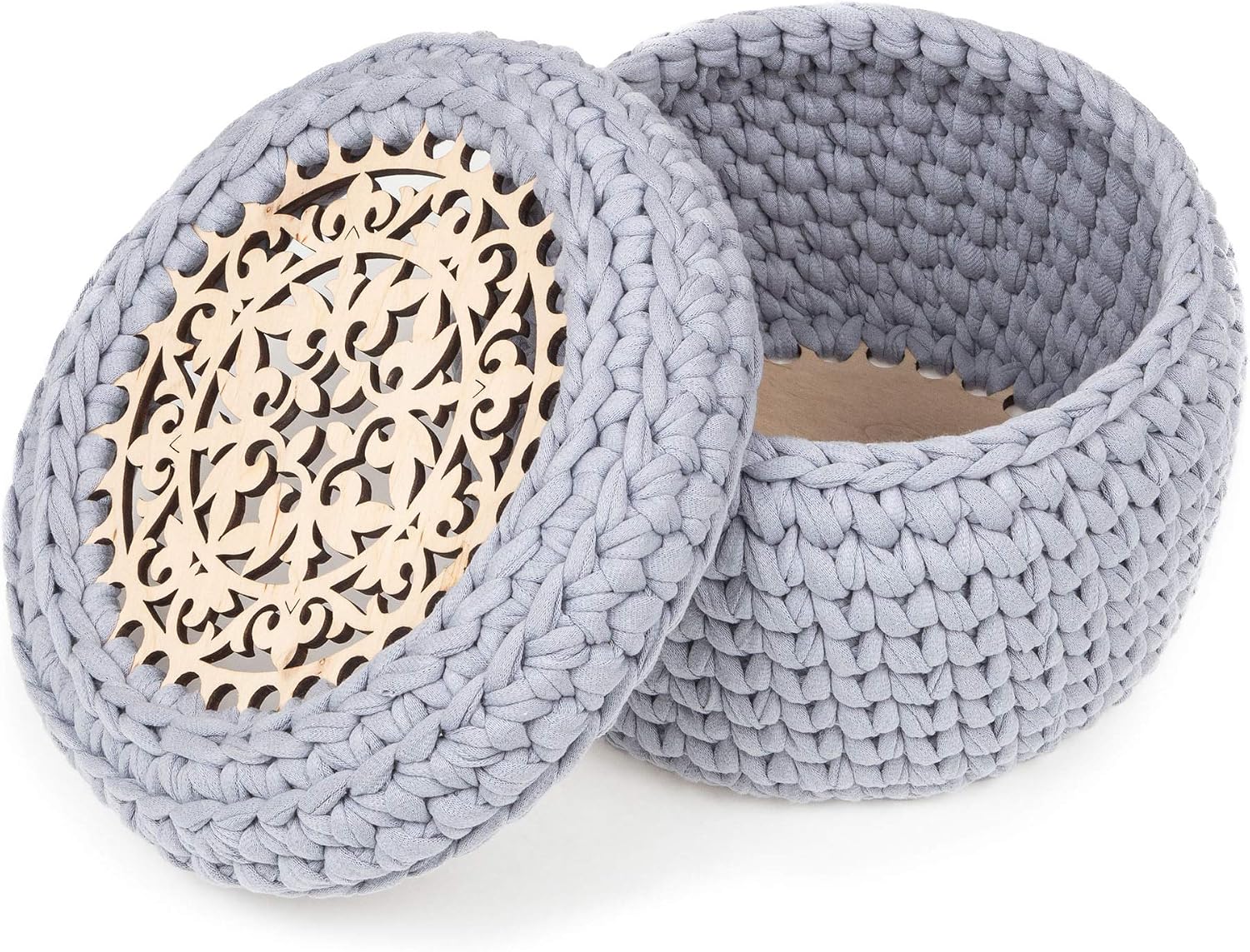 Bobilon Round Wooden Base for Crochet Baskets, Plywood - 7.8 in / 20 cm