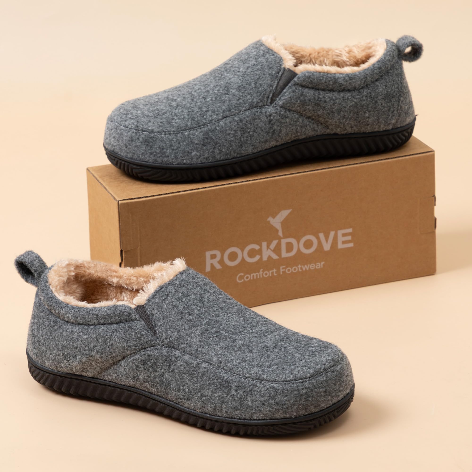 RockDove Męskie oddychające pantofle z pianki memory z antypoślizgową podeszwą