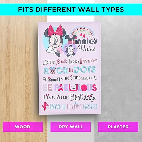 Miniatura 7 de POP Creations Disney - Lienzo decorativo de pared de Mickey Mouse House Rules, 16 x 24 pulgadas, lienzo estirado inspirador para sala de estar, arte
